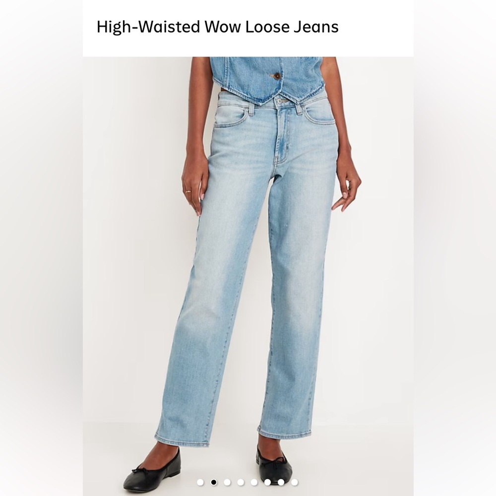 High Rise Straight Leg Light Wash Denim Jeans 12P